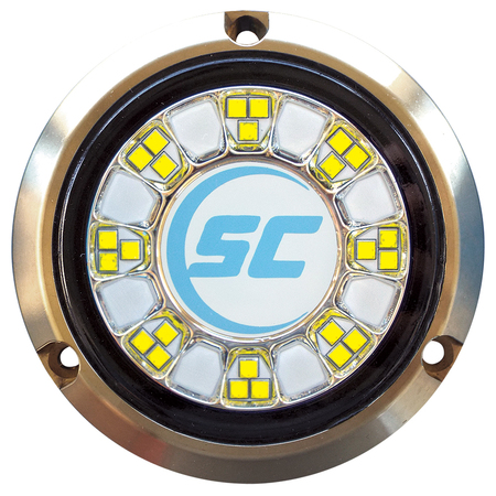 SHADOW-CASTER LED LIGHTING SCR-24 Bronze Underwater Light - 24 LEDs - Bimini Blue/Great White SCR-24-BW-BZ-10